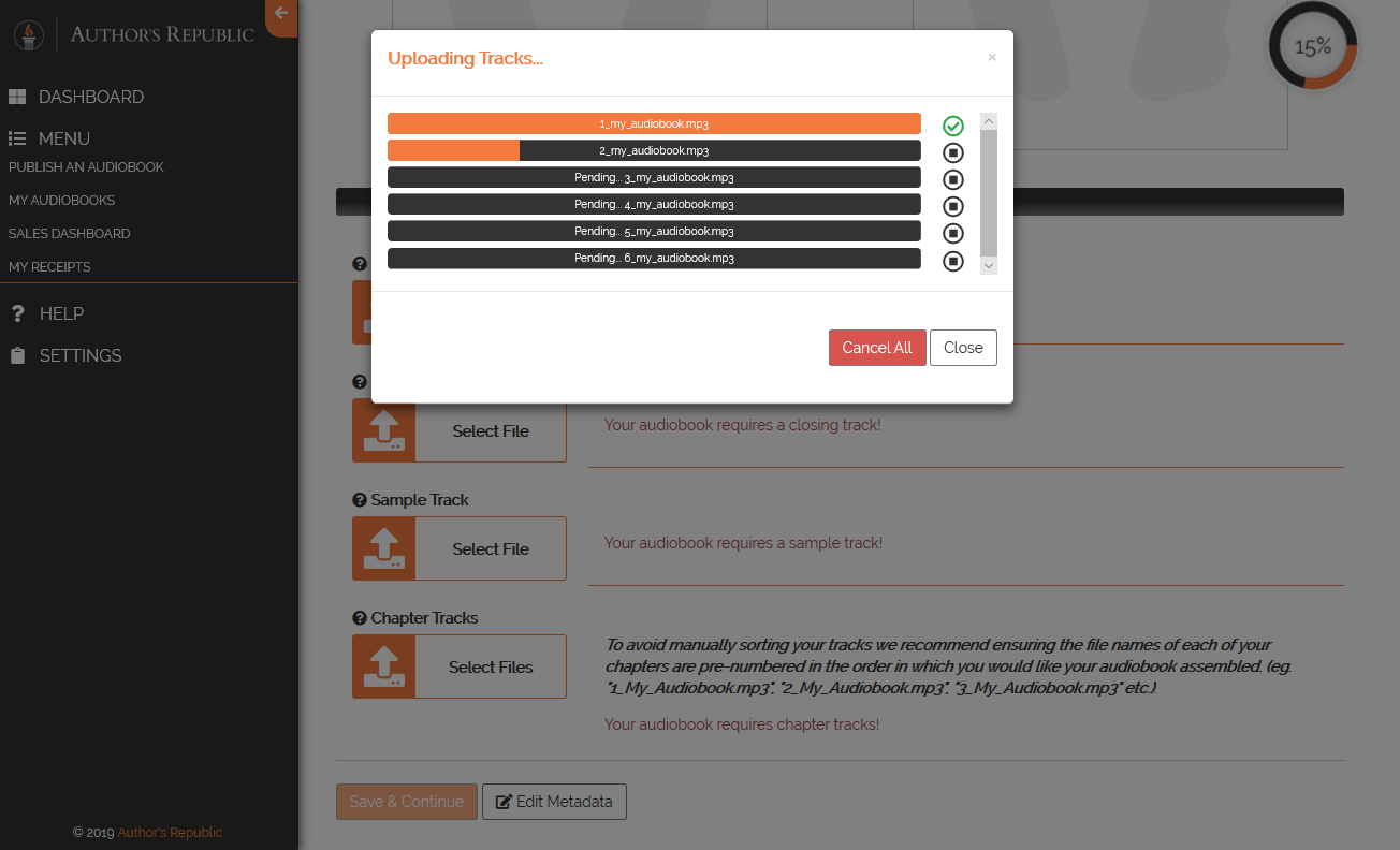 Upload Audio Tracks